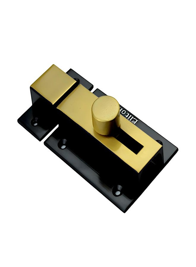 ELITONE Latch Lock Tower Bolt for Door Security,Home, Bathroom, Kitchen,Office (Baby Latch)(Pack of 6,Z Black + Gold, 3 inch) - Image 5